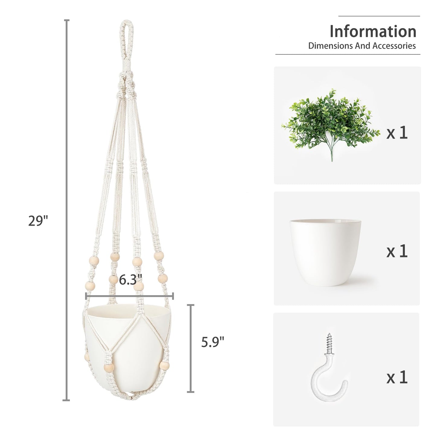 Mkono Fake Hanging Plant with Pot, Hanging Plants Artificial Spring Decor Macrame Plant Hanger with Faux Plant Greenery Boho Hanging Planter for Home Bedroom Bathroom Office Decoration
