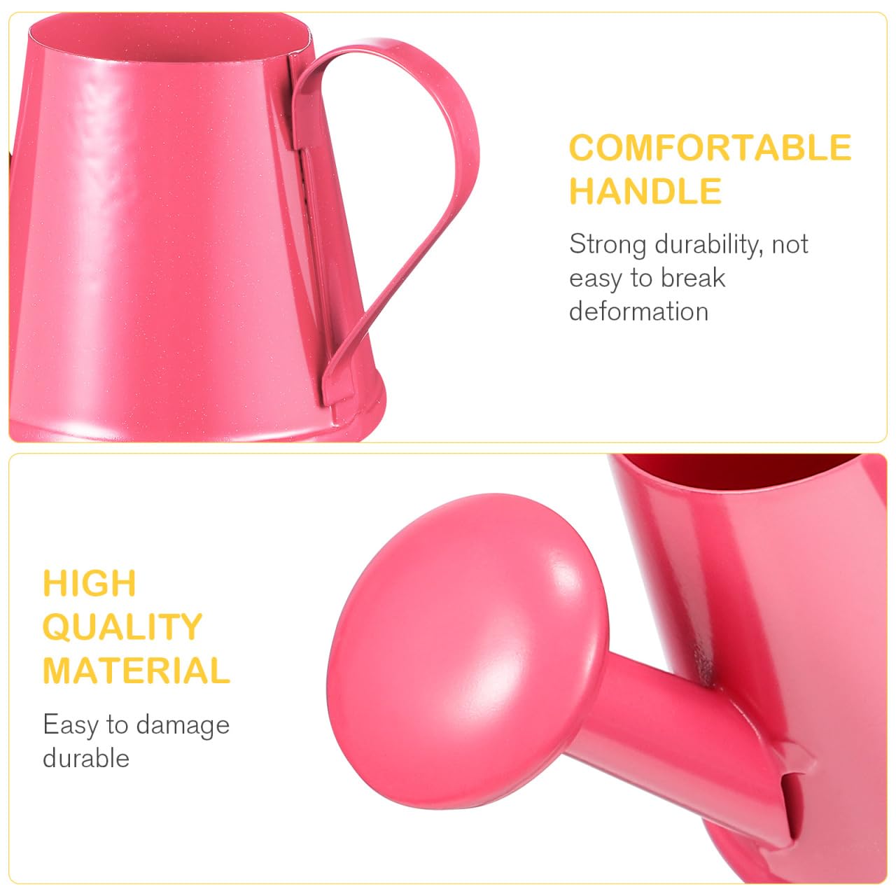 Kisangel Mini Watering can for Kids Metal Small Watering Kettle for Indoor Outdoor Plants Child Tin Toy Gardening Photo Prop 3.3X1.9X1.7 Inch