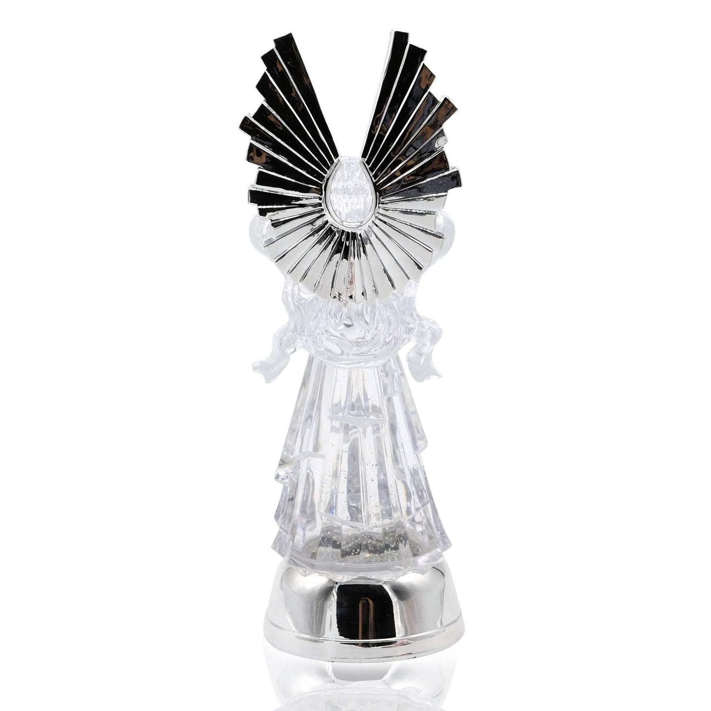 DRomance 14" Angel Snow Globe Lantern Battery Operated with 6 Hour Timer Color Changing LED Light Trumpet Angel Swirling Glitter Water Lamp Thanksgiving Christmas Holiday Decor Gift