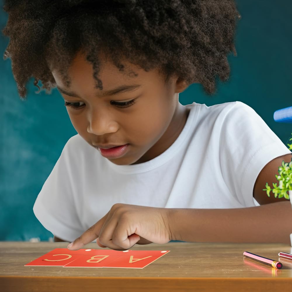 Didax Uppercase Sandpaper Letters - 28 Tactile Alphabet Cards for Grades Pre-K to 1st - Educational Letter Resources for Young Learners
