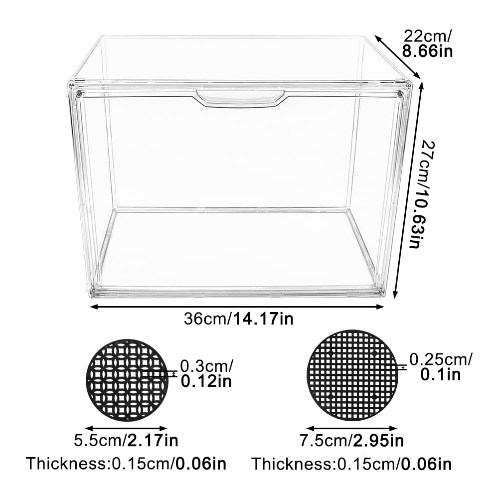 Mini Greenhouse for Indoor, Stackable Acrylic Plant Nursery with Magnetic Easy-Access Door, Tabletop Small Green House for Seedling Germination, Succulents & Cactus, 14.1x8.6x10.6 Inch