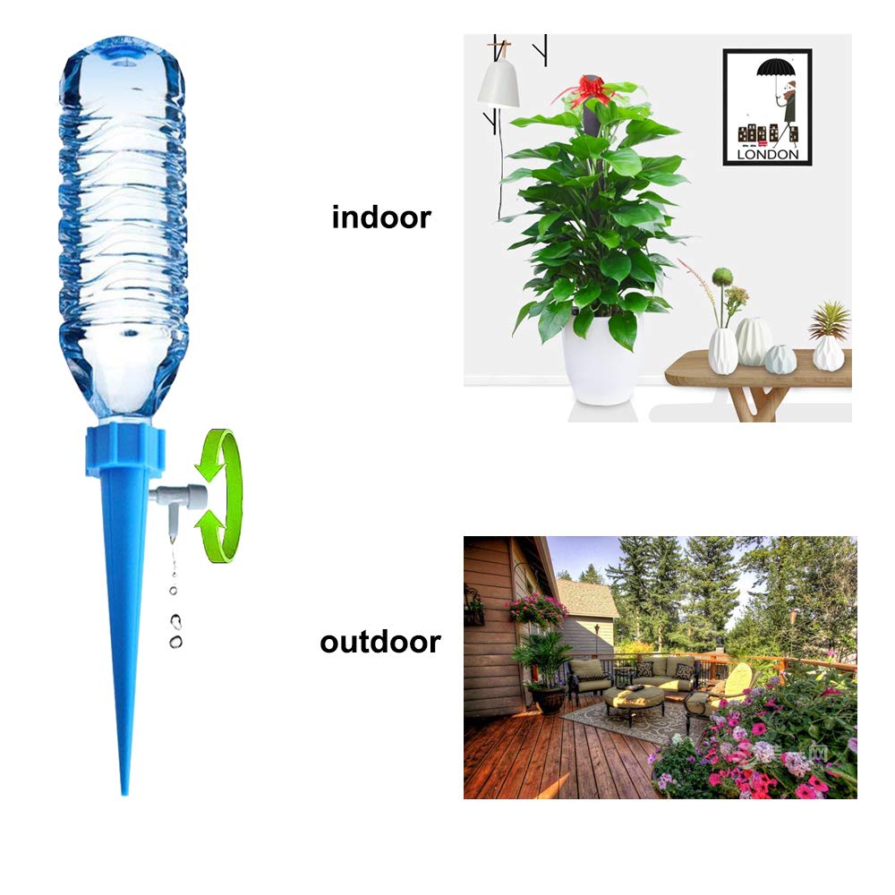 ARTEM Plant Waterer Self Watering Spikes System Automatic Vacation Drip Irrigation Watering Devices with Slow Release Control Valve Switch for Garden Plants Indoor & Outdoor (12 Packs)