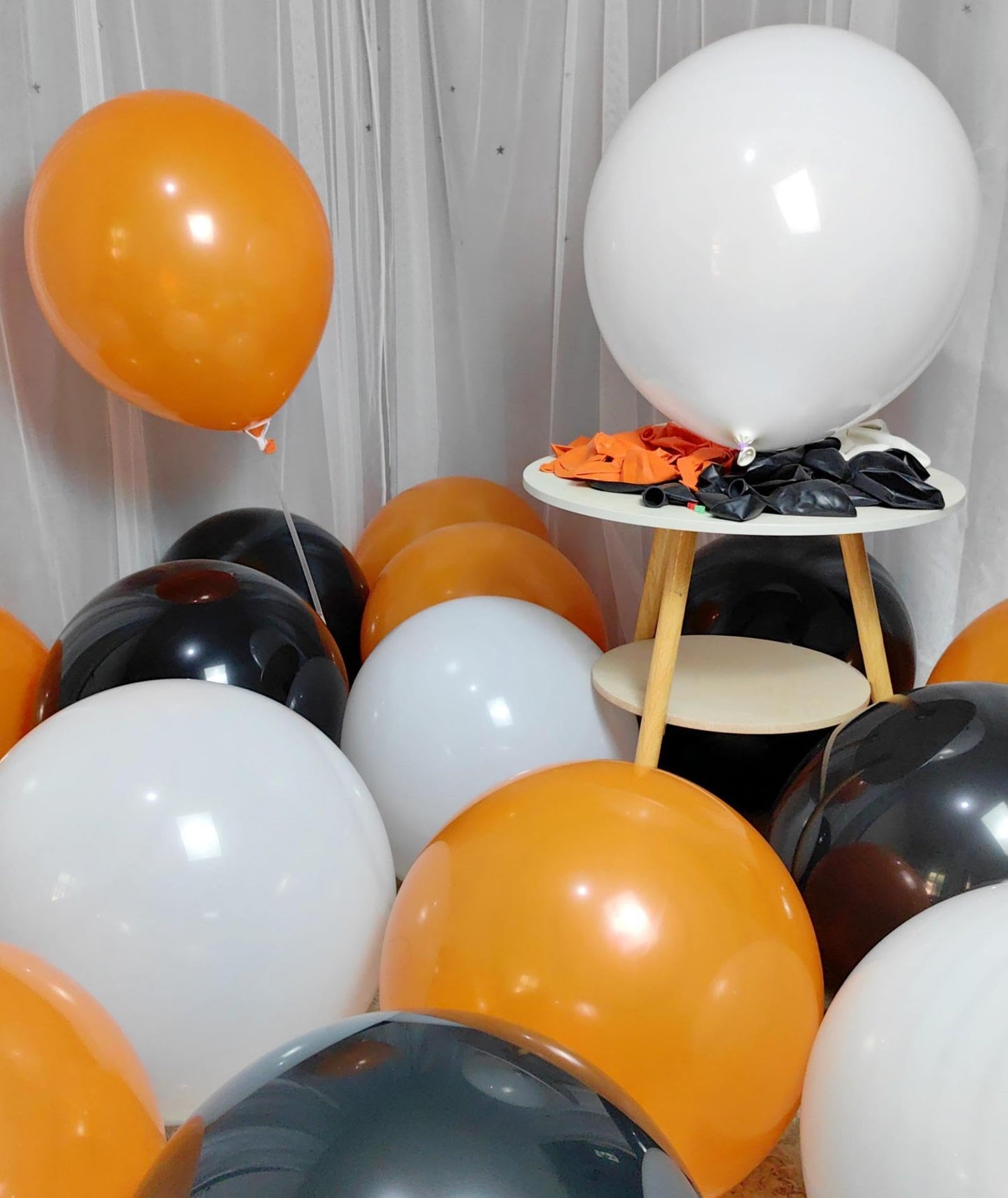90 Pack Black White Orange Balloons 18 inch Latex Party Balloon Bulk for Halloween Various Party Events Decorations