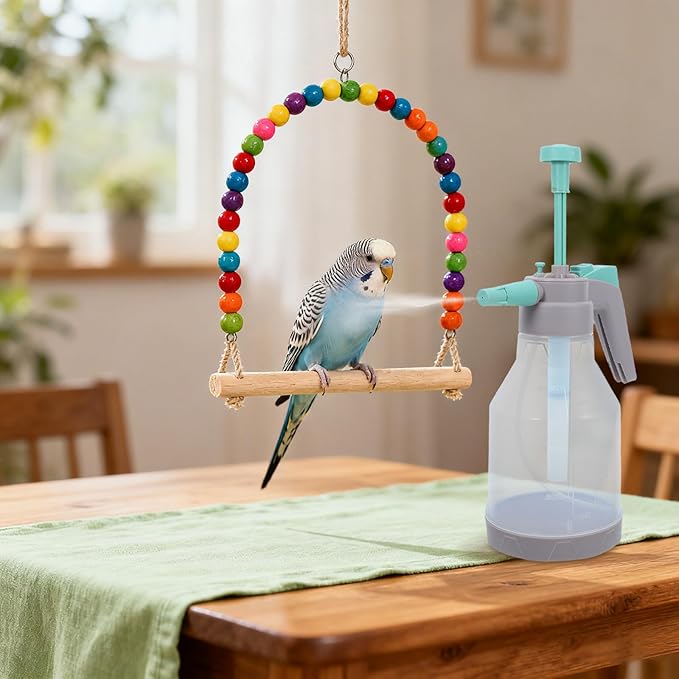 Pet Bird Bath Mister: Handheld Bathing Sprayer for Parrots and Cockatiels - 1.5L/50.72 Fl Oz Mister Cleaner for Pet Bird Cage Shower and Cleaning