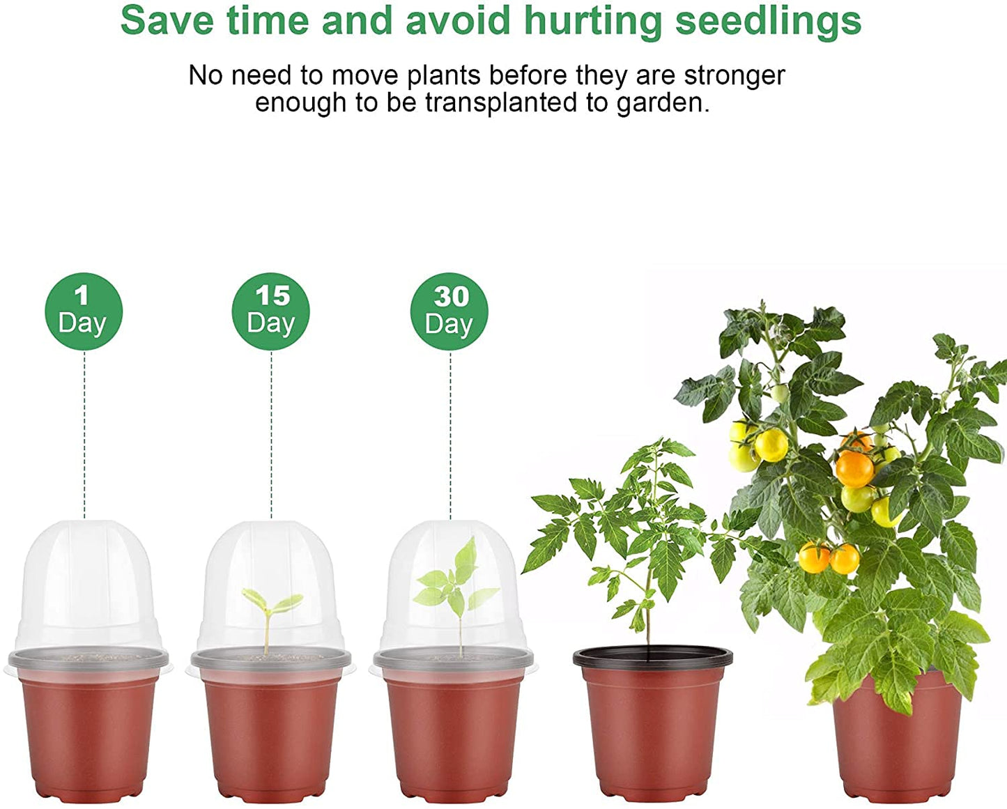MIXC 10 Packs Seed Starter Tray +30 Packs Plant Nursery Pots