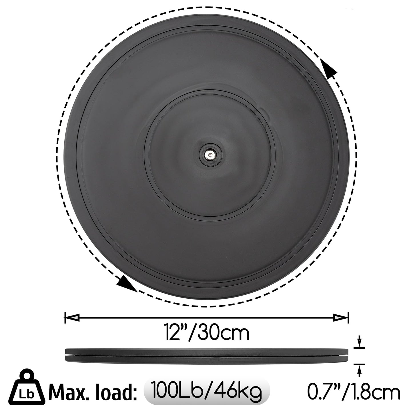 Famgee 12 Inch Heavy Duty Lazy Susan Turntable Rotating Swivel Stand with Steel Ball Bearings for Flat Panel Monitors, Computer, TV, Speakers, Bonsai, Statue, Cabinet Organizer