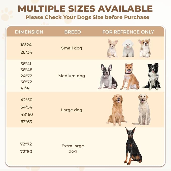 Fostanfly Washable Pee Pads for Dogs, 2 Pack 48"x48" Add 8 Lanyards, Brown | Machine Washable & Reusable, Strong Absorbency, Leak-proof & Waterproof, Non-Slip, Playpen, Add 8 Lanyards, Potty Training