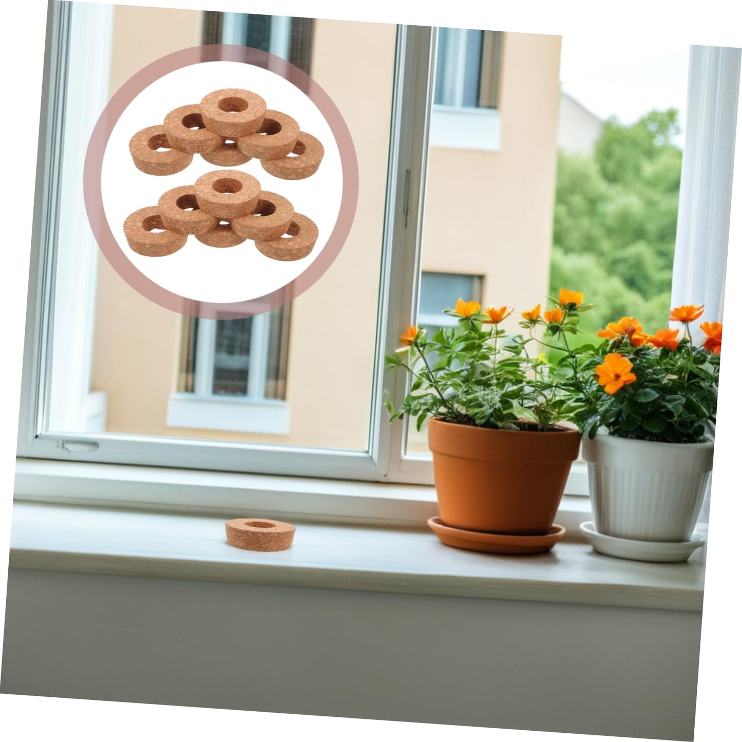Toyvian 12pcs Cork Lids for Hydroponics Glass Vase Stoppers with Center Hole for Terrarium Plant Care Compatible with Various Containers Reduces Water Evaporation