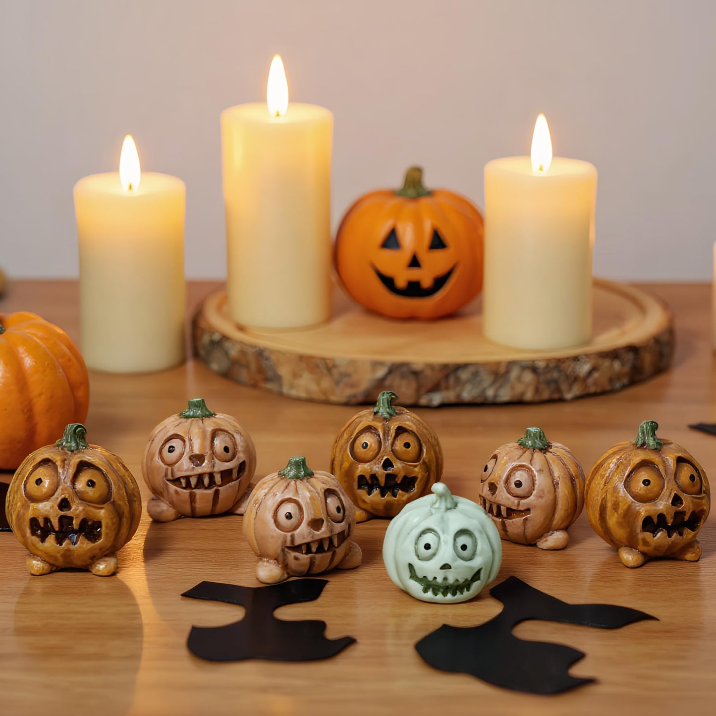 U WONDERFUL Mini Pumpkins Fall Decorations - 12PCS Halloween/Thanksgiving Small Pumpkins Plant Decorations for Pots, Fall Table Decor for Home, Farmhouse, Harvest Table Centerpiece