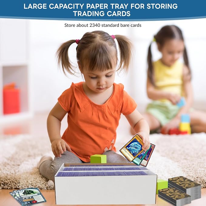 6 Pack Trading Card Storage Box, 2340 Count Card Storage Box White Sports Cards Storage Box Card Organizer Box Bulk Cardboard Card Storage Trading Card Box for Organizing Soccer Basketball Game Cards