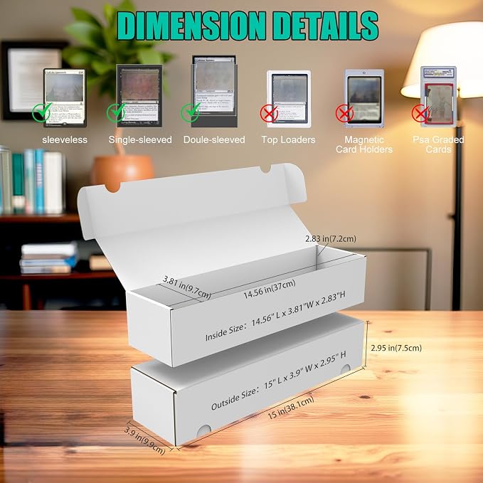 Collectible Trading Cards Storage Box, Card Storage Box with Trading Card Dividers, Collectible Trading Cards (10-Pack)