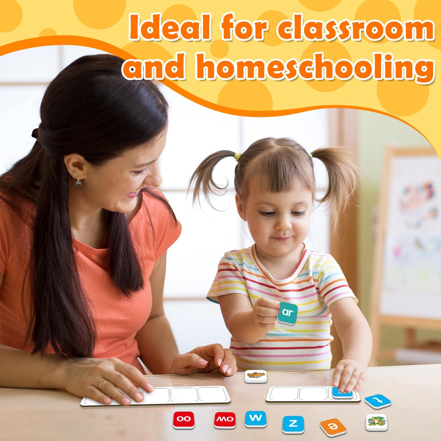 Aizweb Phonics Magnetic Letters Tiles,Hooked on Phonics Alphabet Letter Sound,Learn to Read Spelling Phonemic Awareness Speech Therapy Reading Manipulative,Preschool Pre k Classroom Materials