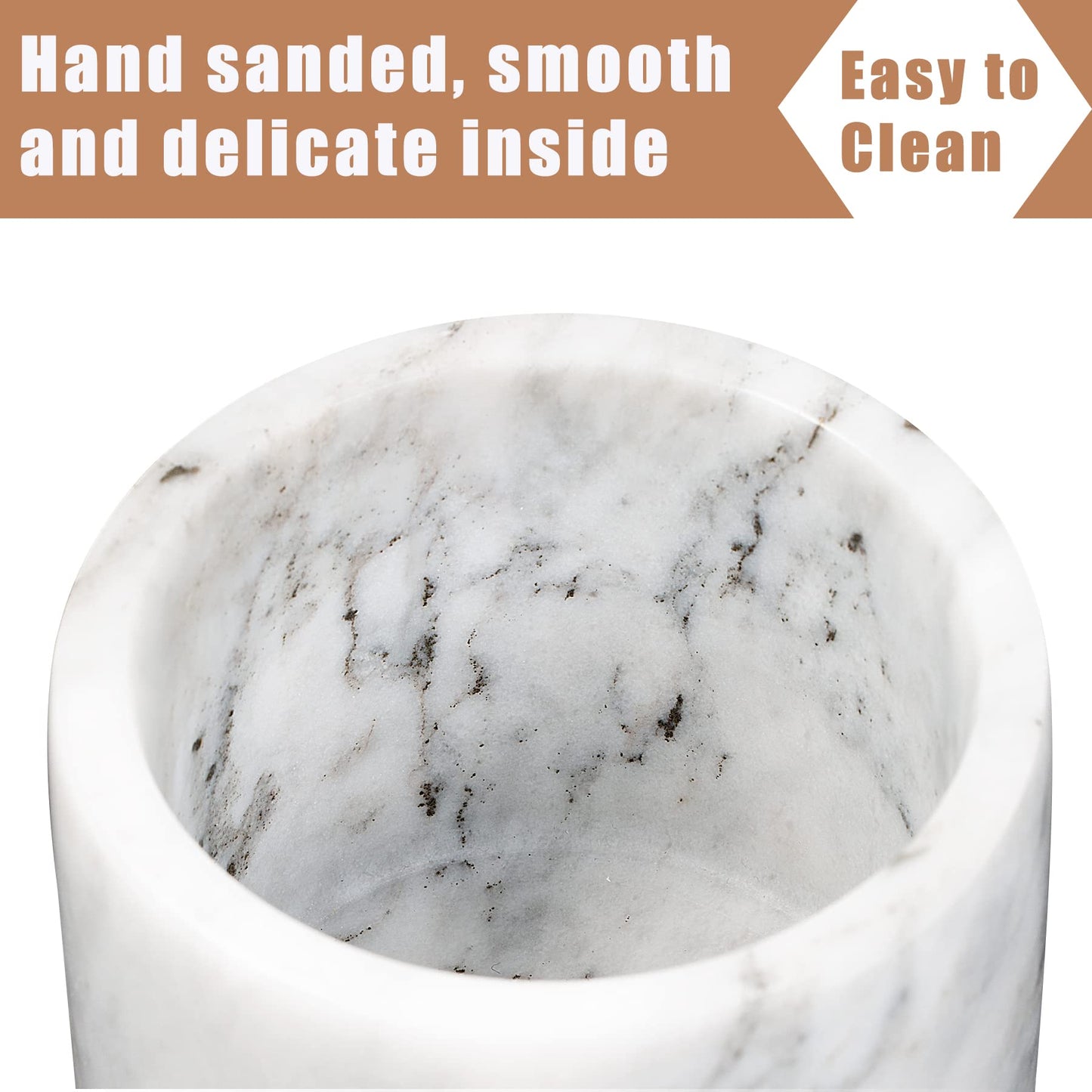 NHKRTE Marble Sugar Bowl with Lid & Spoon, Black & White Grey, 11oz