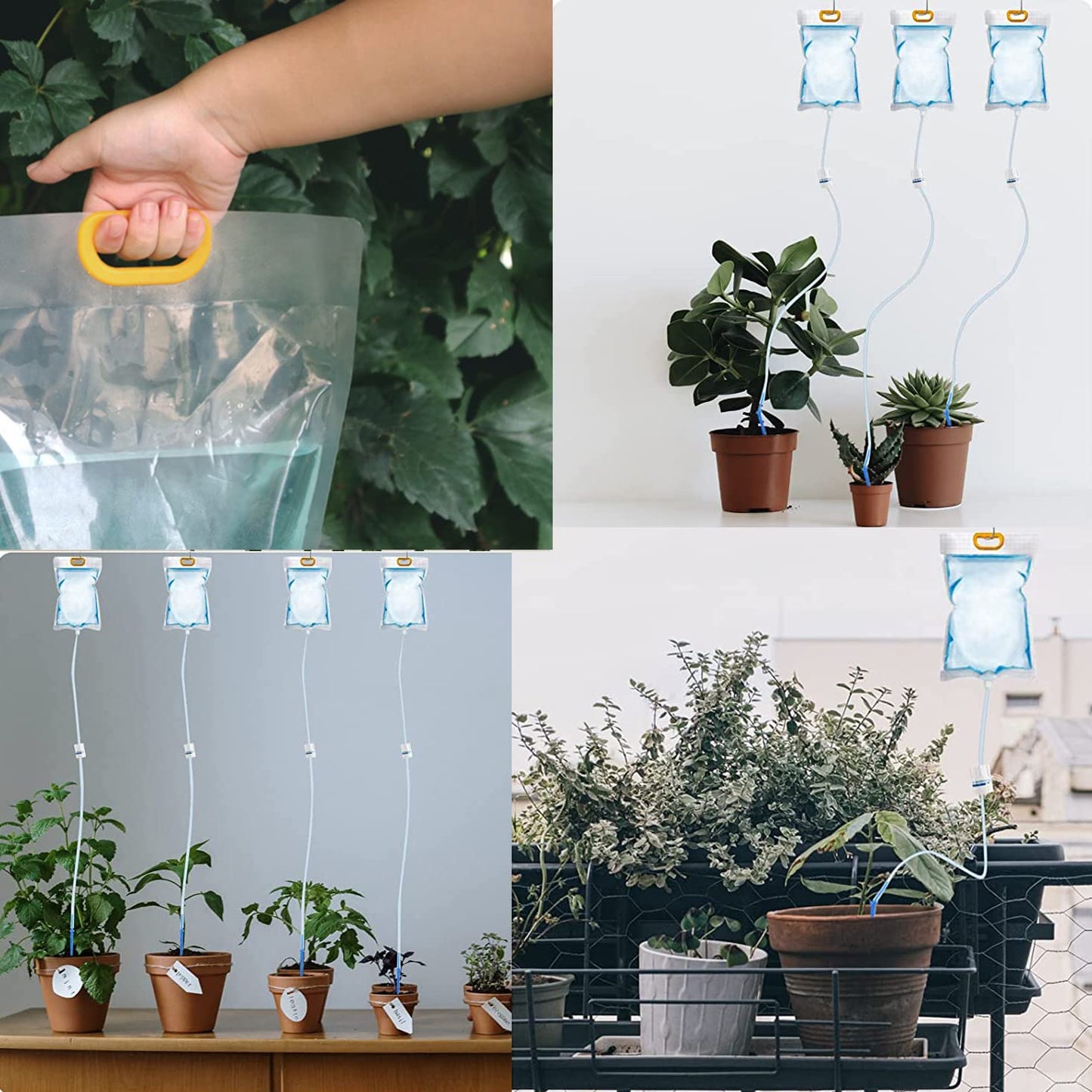 5 x 3.5 L Drip Irrigation Bags with Adjustable Flow Automatic Plant Irrigation System Home Sprinkler Device for Indoor and Outdoor (ZWDSB-1-2-5)