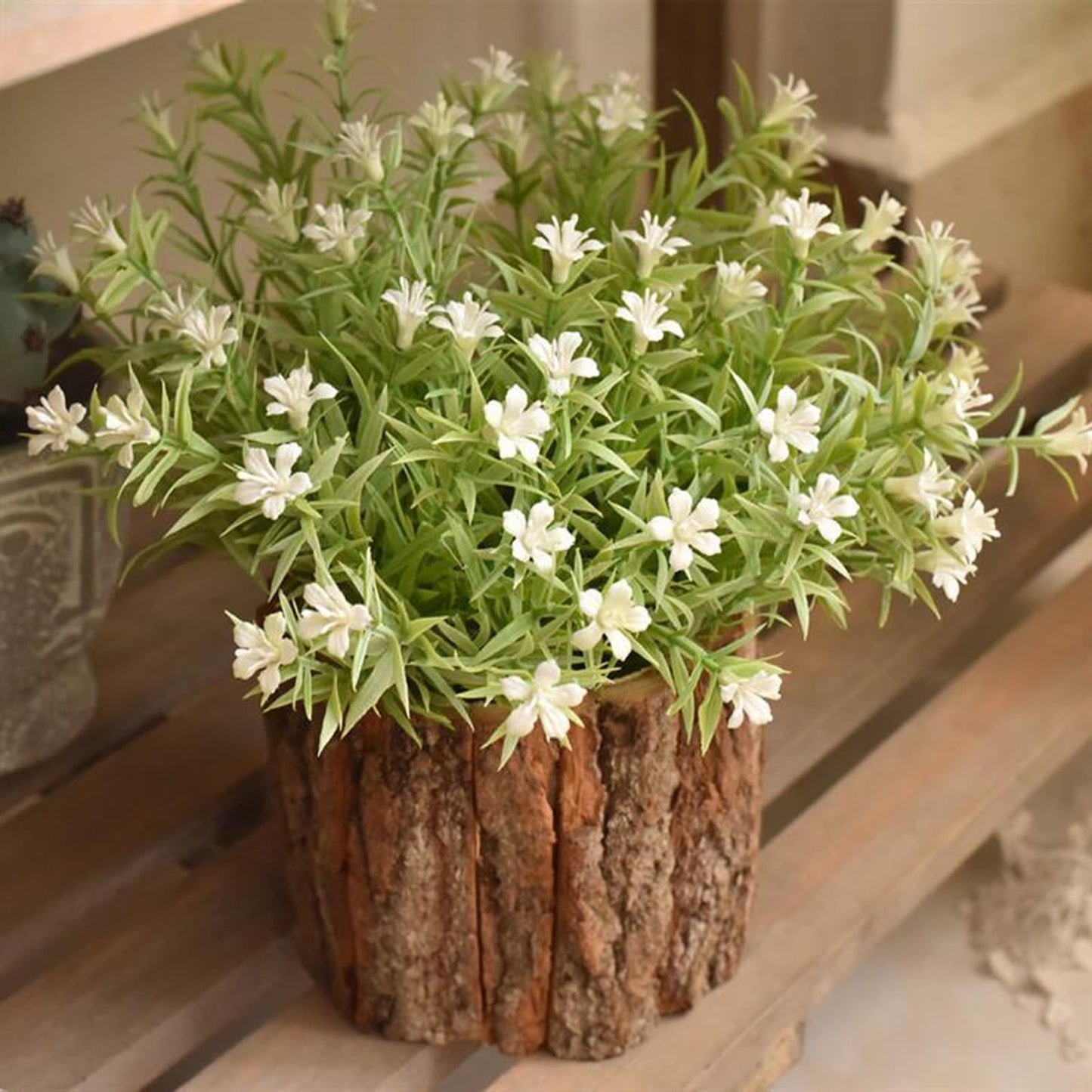 mollensiuer 2Pcs Wooden Bark Flower Buckets Bark Bucket Plant Vase Container Rustic Flower Arrangement Holder Succulent Pot Farmhouse Small Plant Pot for Outdoor Indoor Home Decorations, 2 Sizes