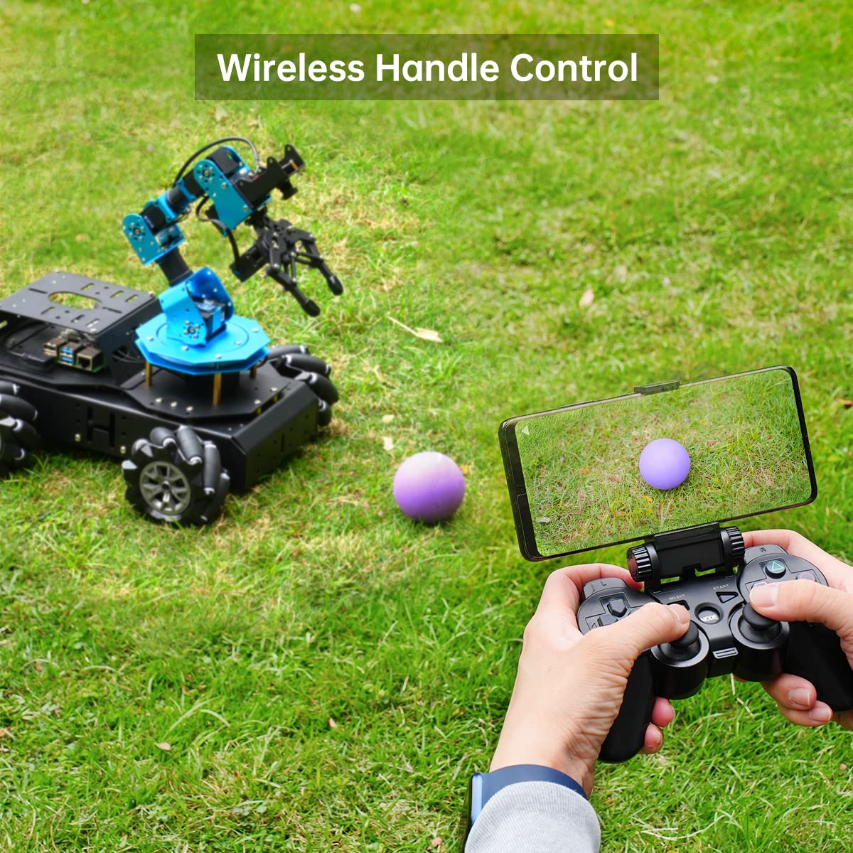 HIWONDER 6DOF Robot Arm Raspberry Pi 5 8GB AI Vision Robotic Arm Car with 4WD Mecanum Wheel Chassis DIY Robot ROS Open Source for Adults and Teens