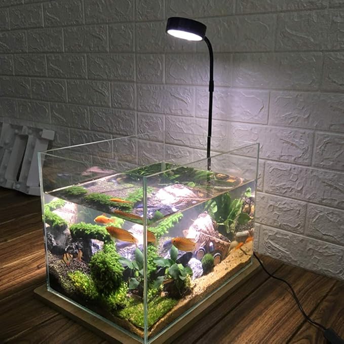 Full Spectrum LED Aquarium Light, 360-degree Adjustable LED Light with Bamboo Board, Miniature Landscape USB Powered Lamp for Plant, Fish Tank, Potted Plants(Size:M)
