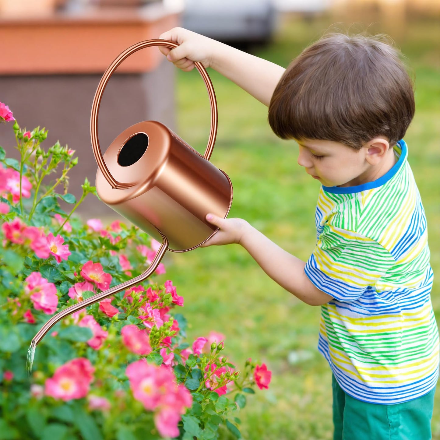 Plant Watering Can, 50 oz / 1500 ml Stainless Steel Metal - Modern Decorative with Long Spout for Indoor Potted Plants, Bonsai, Garden Flowers, Copper