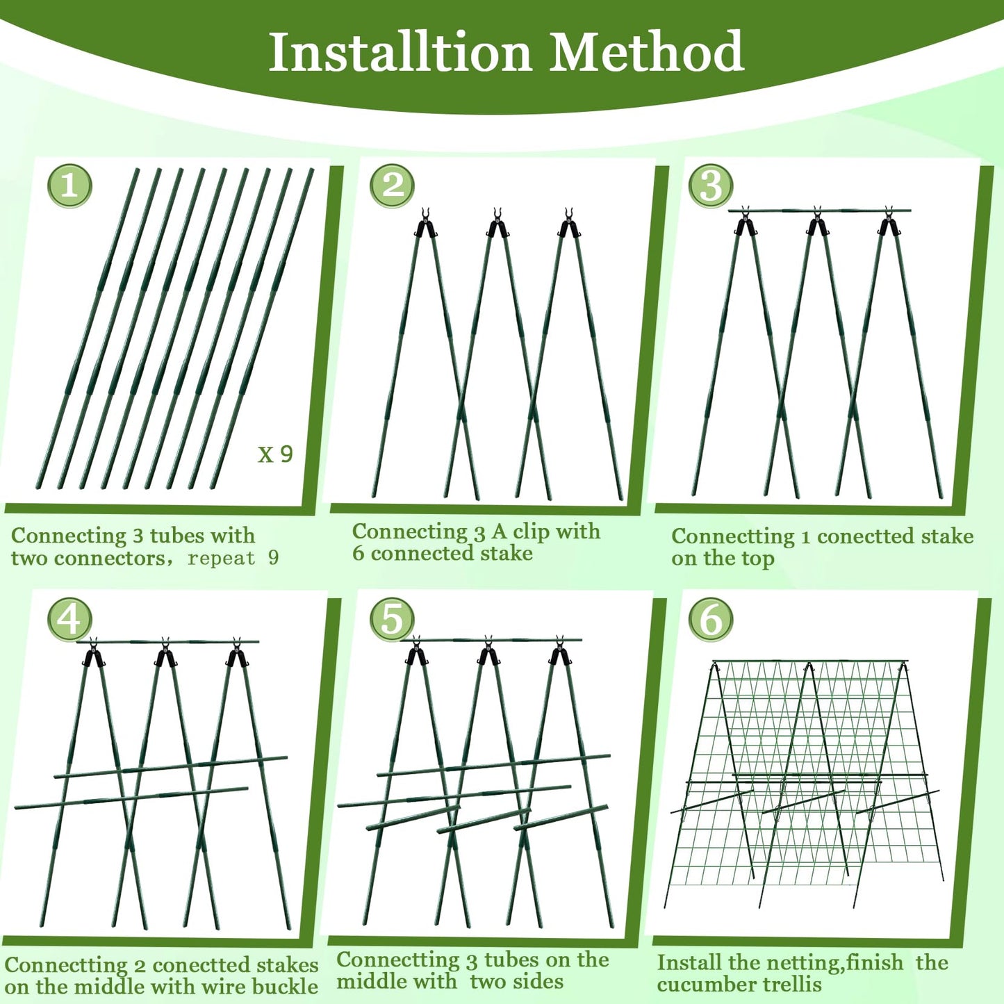 Cucumber Trellis for Raised Bed, 47" H*47" W Garden Trellis for Climbing Plants Outdoor,Metal Trellises Gardening Supplies,A Frame Plant Support Frame for Cucumber, Flower, Tomato, Grape