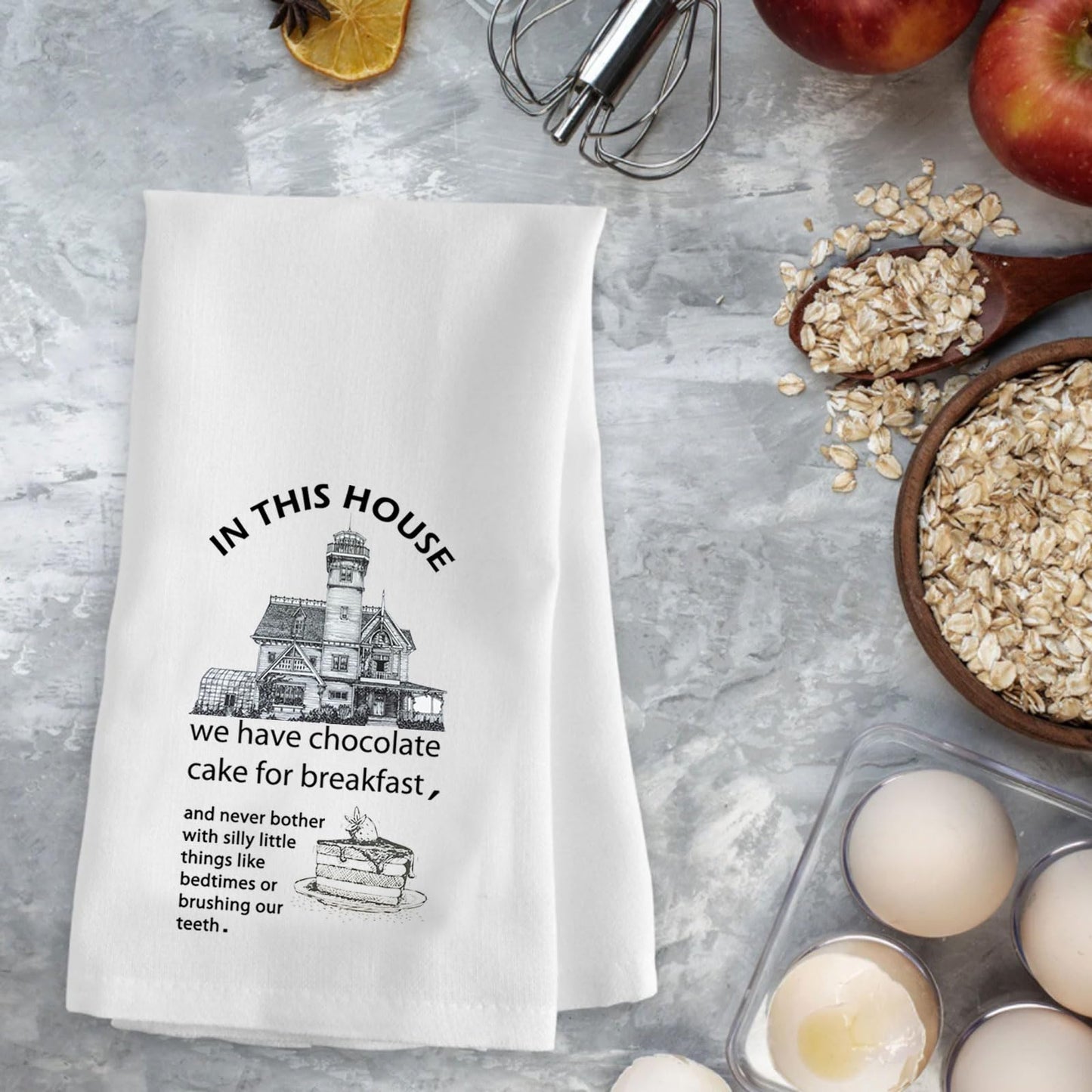 XYANFA Movie Owens Sisters Gift Aunt Frances House Quote Witch Kitchen Towels Kitchen Gift Halloween Tea Towel (in This House)