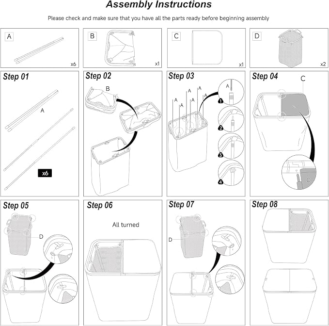 DOKEHOM 160L Extra Large Laundry Hamper with Lid, 2-Section Double Laundry Basket with Removable Mesh Liner Bags, Collapsible Clothes Sorter for Family, Bedroom, Laundry Room, Khaki