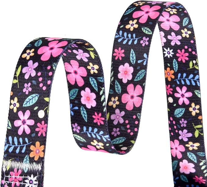 Mihqy Dog Collar with Bohemia Floral Tribal Geometric Patterns - Soft Ethnic Style Collar Adjustable for Small Medium Large Dogs(Floral,M)