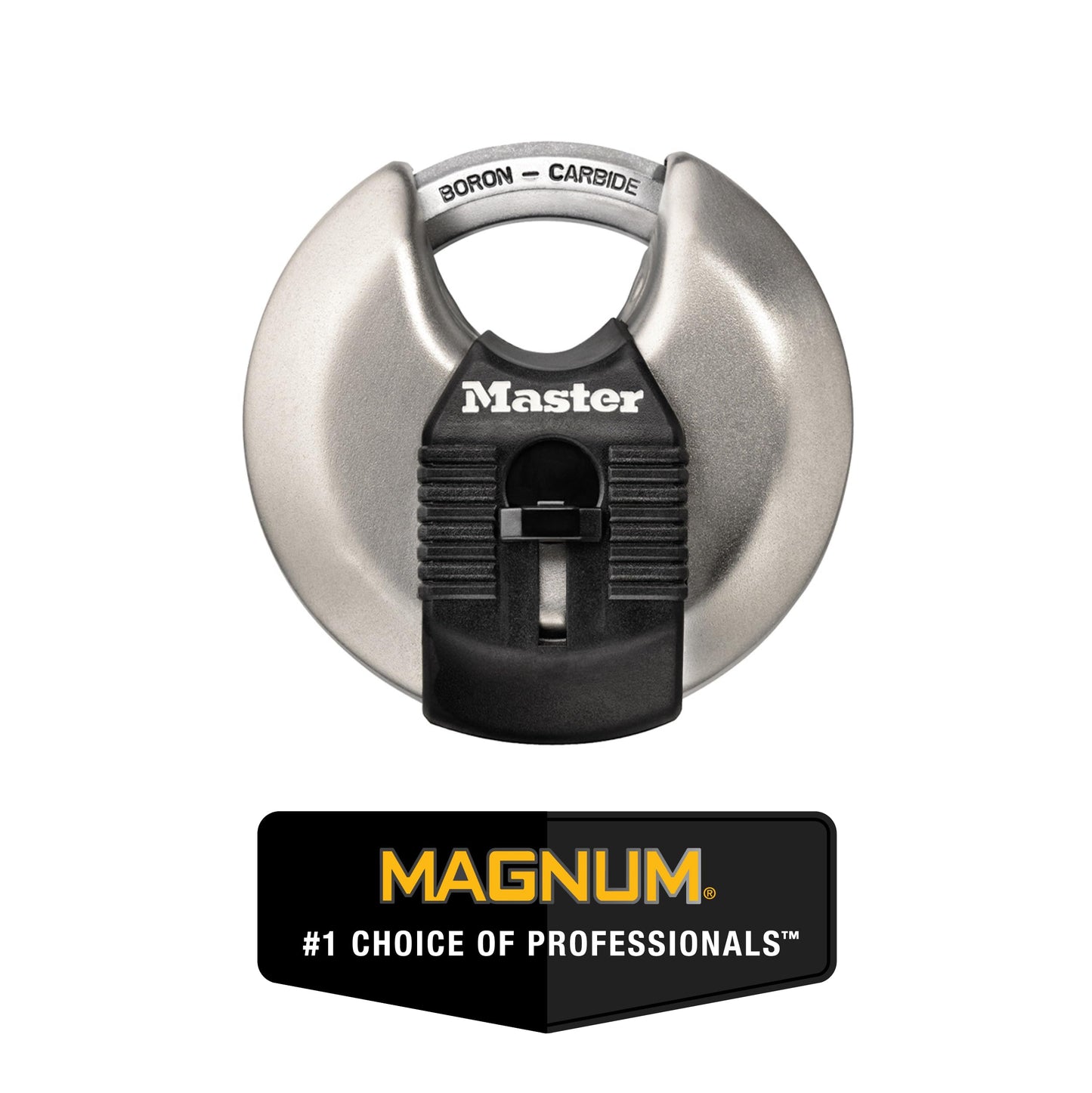 Master Lock Magnum Heavy Duty Stainless Steel Discus Padlock with Keys, Keyed Alike Heavy Duty Storage Lock for Indoor or Outdoor Use, 2 Pack, M40XTCCSEN