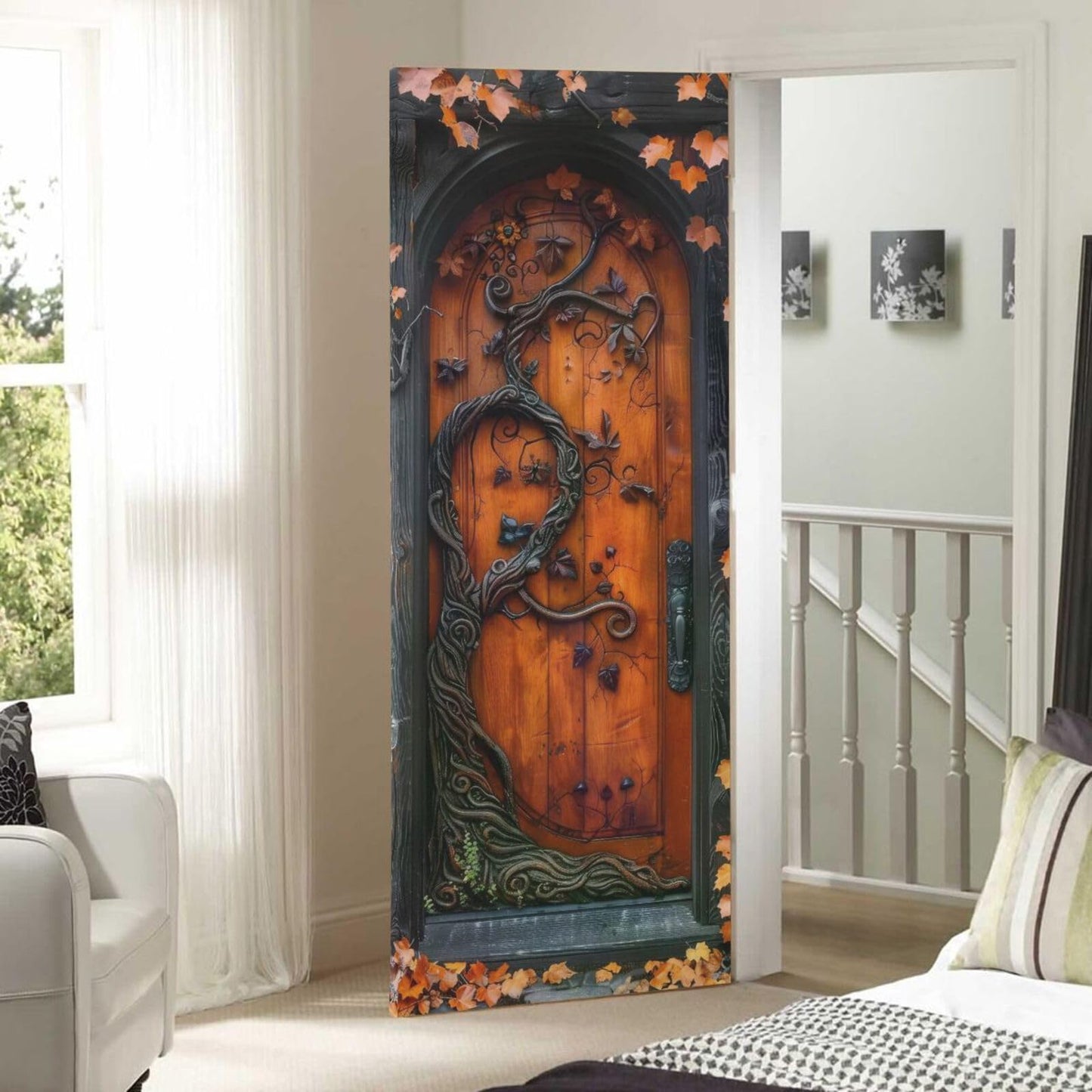 Burbuja Halloween Decoration - Stretch Fabric Backdrop Door Porch Covers for Home Party Holidays, 35x79 in
