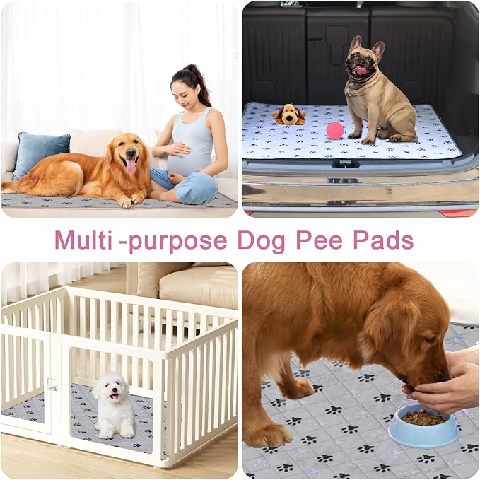 JERIA 2 Pack 36"x 41" Waterproof Non Slip Wee pad,Reusable Washable Pee Pads for Dogs,Absorbent and Leakproof Training Mats for Potty, Bed, Sofa, Potty Training