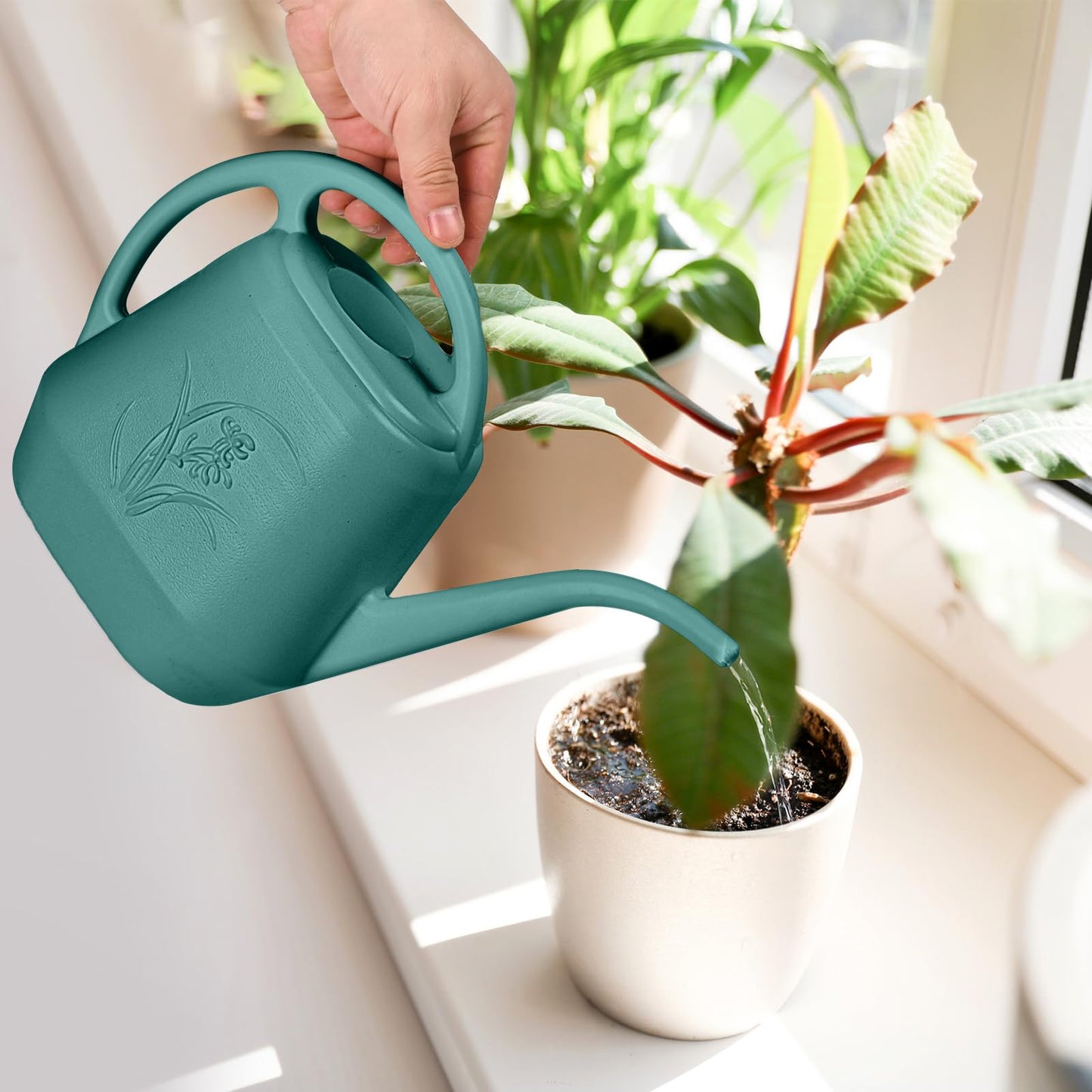 TTAOE GN Grip Watering Can - for Home Plant Garden - 1 Gallon - Green