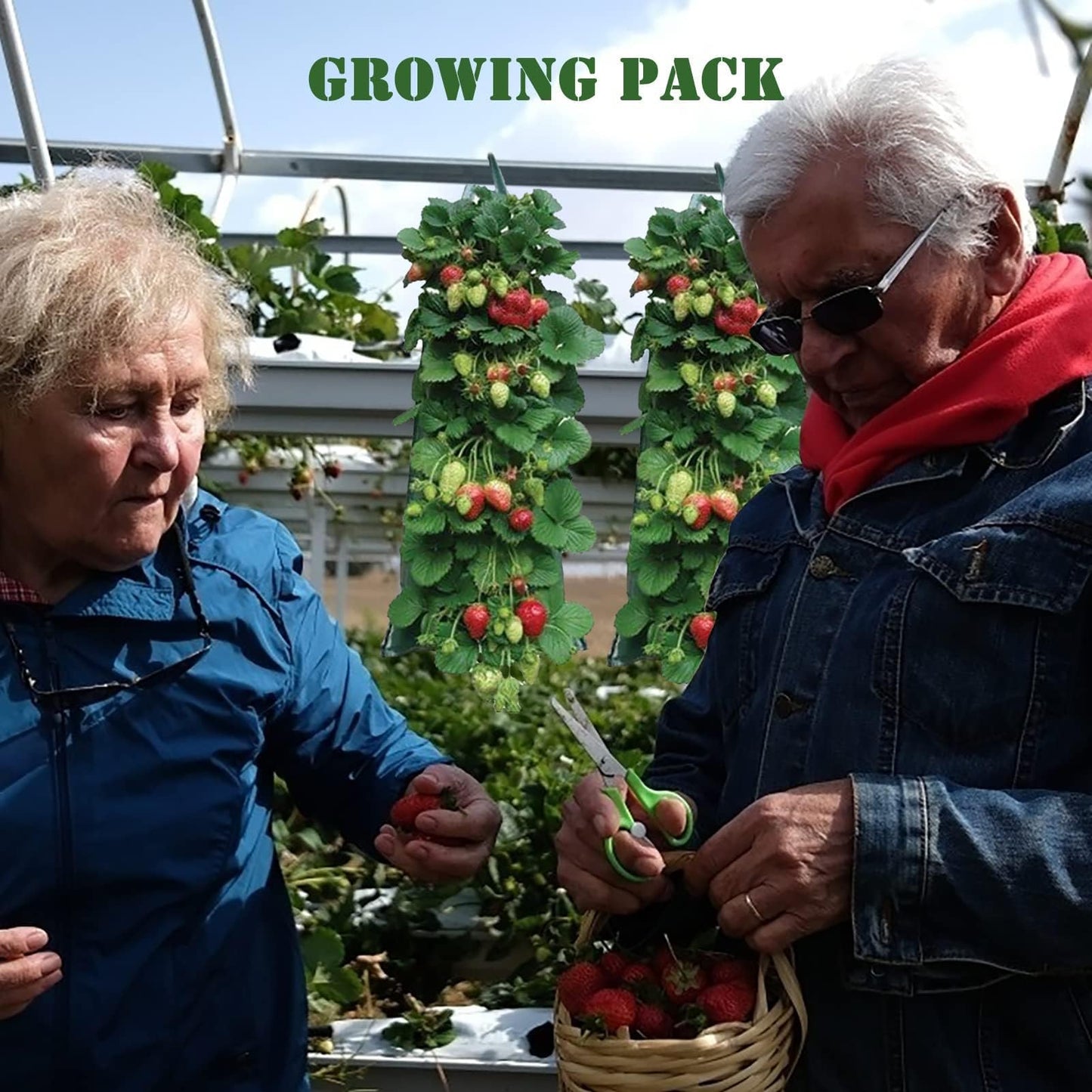 2024 Hanging Strawberry Planter - Upside-Down Patio Garden Tomato Grow Bags With Handle for Outdoor (3)