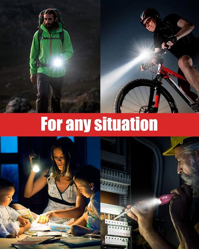 Victoper LED Flashlight 2 Pack Pink, Bright Tactical Torch High Lumens 5 Modes, Waterproof Zoomable Flash Light for Outdoor, Birthday Gifts for Men, Dorm Room Hiking Camping Essentials Gear for Guys