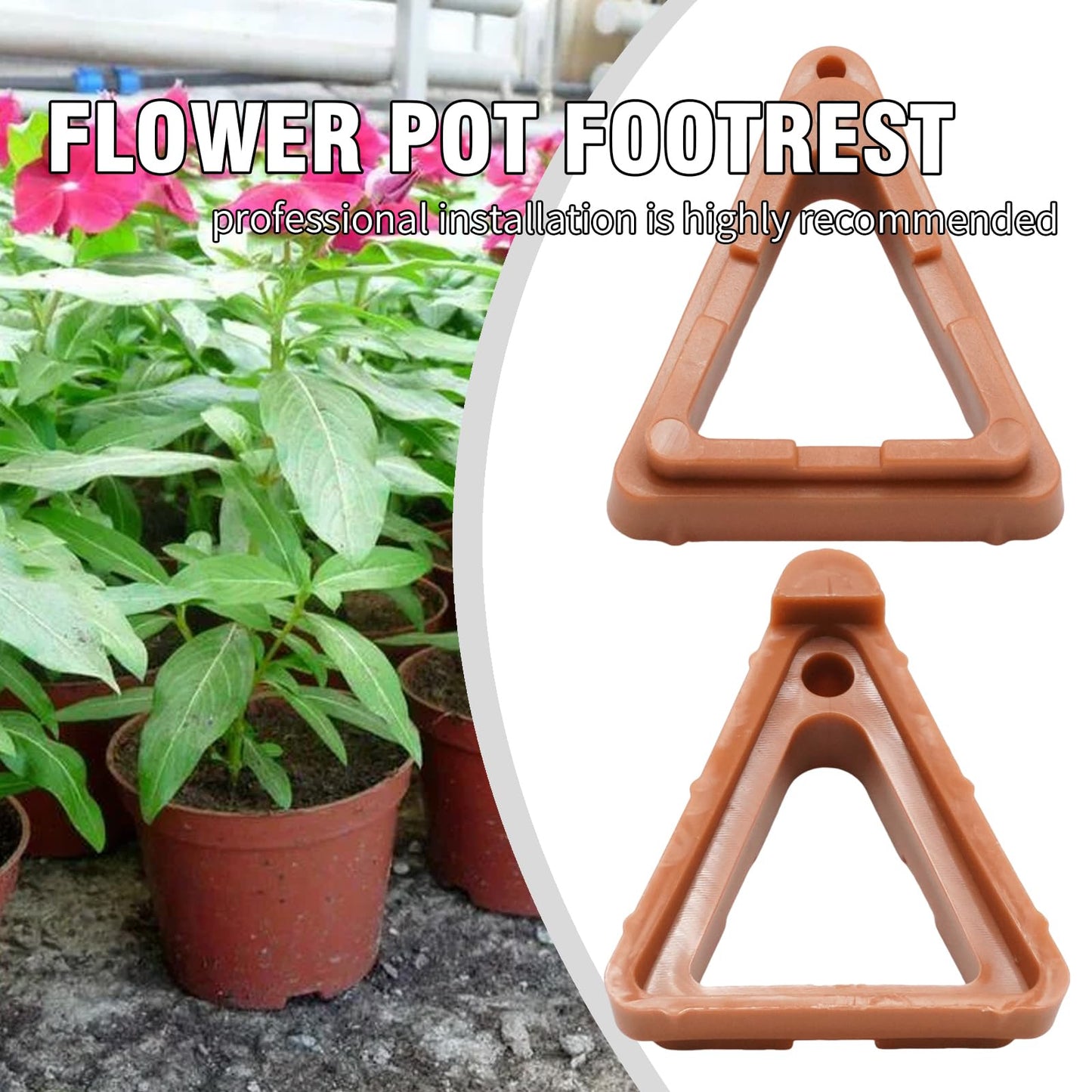 Vkinman 12 Pcs Plant Pot Feet, Invisible Flower Pot Risers Toes Prevent Stains and Water Damage, for Flower Plant Indoor Outdoor Patio Deck Garden Greenhouse(Brown)