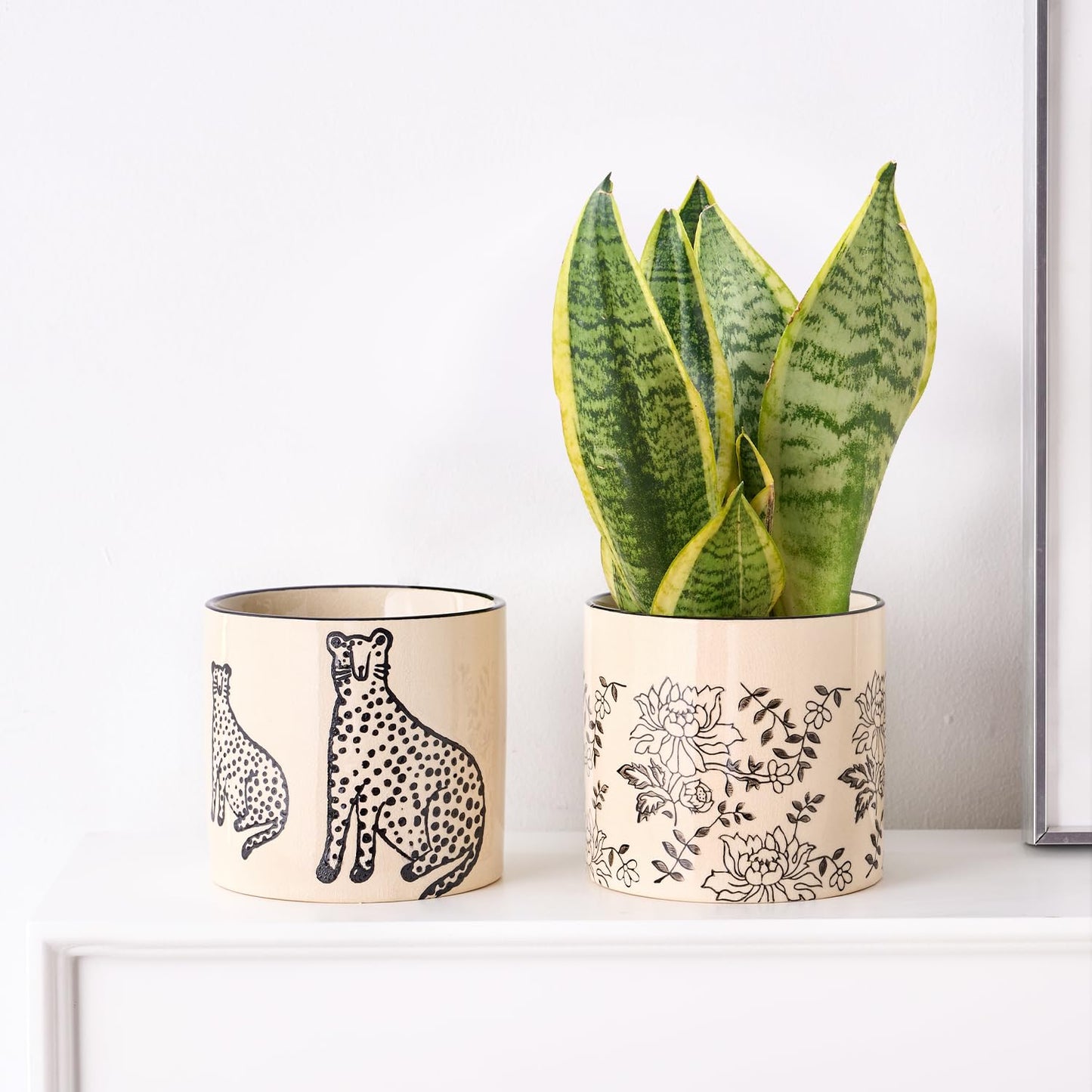 STHIE Indoor Ceramic Plant Pots with Drainage Holes 5 Inch Cute Succulent Flower Pots Small Orchid Planter Pots for Indoor Plants Garden Pots, Peony