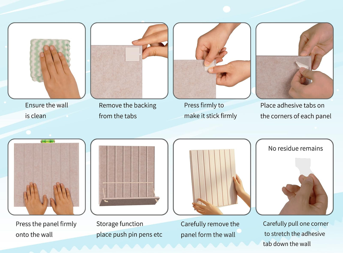12 Pack Bulletin Boards 48" x 36" Alternative Cork Board for Office,Built-in Storage Device,Large Cork Boards for Walls , Felt Wall Tiles, Contains Removable Security Stickers and PushPins (V-Gray)