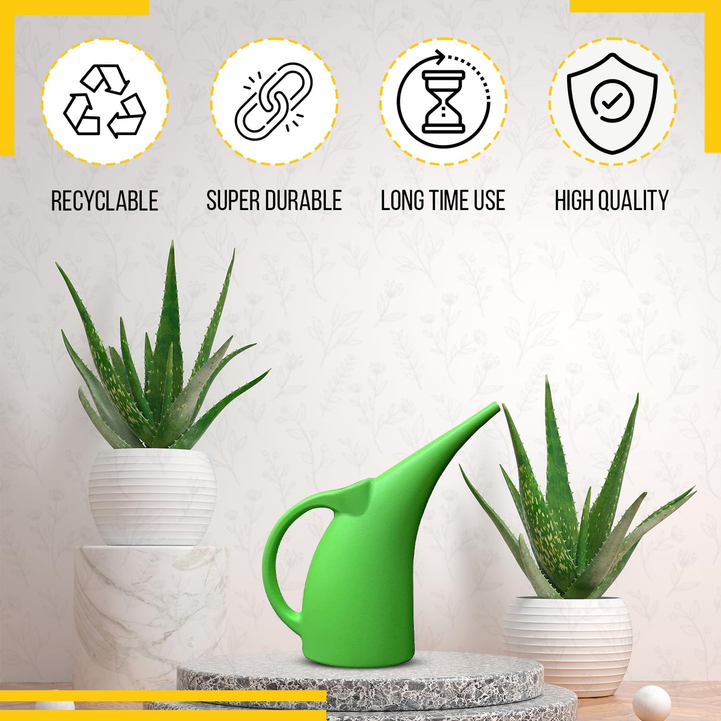 KP KOOL PRODUCTS 1/2 Gallon Green Watering Can – Small Plastic Plant Waterer for Indoor & Outdoor Use – Lightweight Garden Tool with Easy Pour Spout – Ideal for Flowers, Herbs & Lawns – 1 Pack