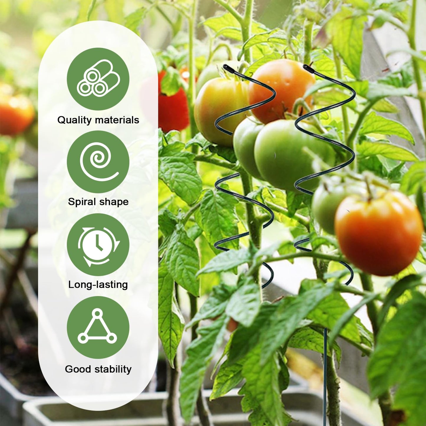 Wshxjzyay 10 Pack Tomato Twist Stake, Spiral Tomato Stakes for Indoor Outdoor, Spiral Garden Stakes for Climbing Plants, Tomatoes, Roses & Garden Vines