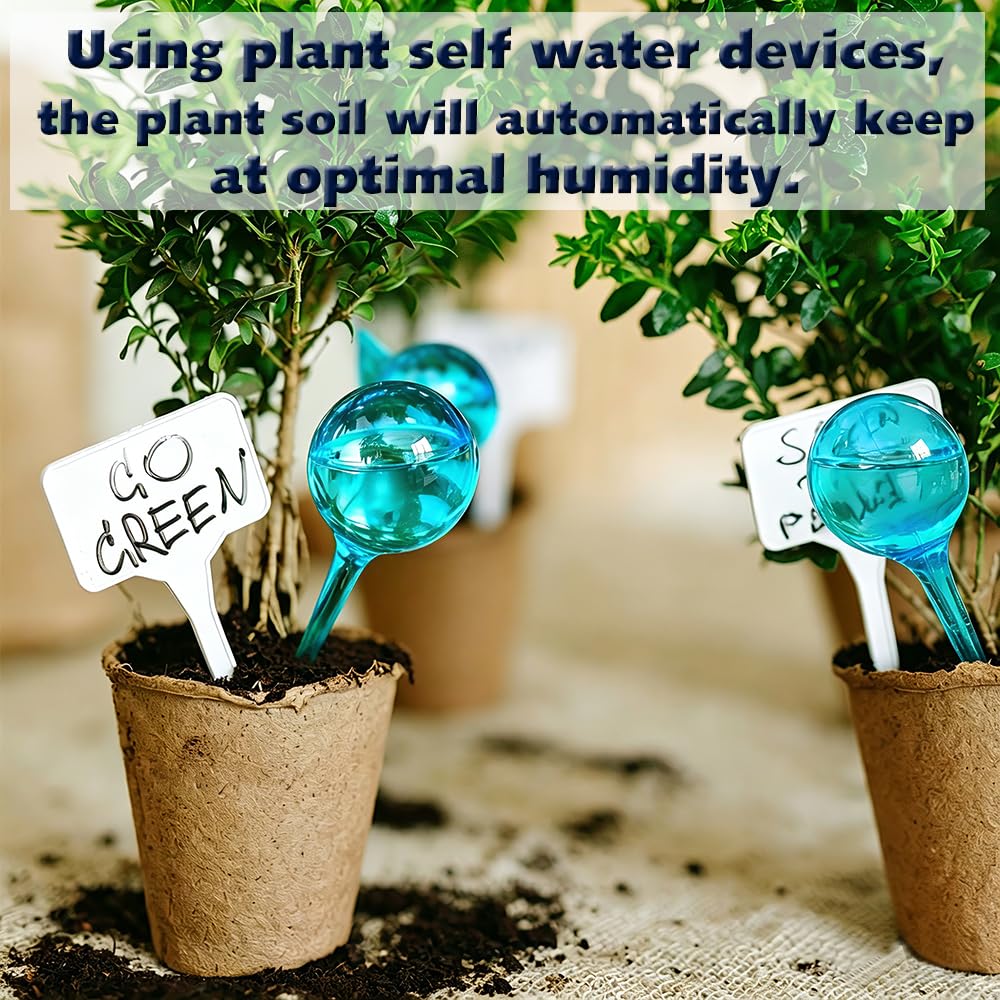 Logresy Plant Self Watering Globe, Small 6pcs Plant Watering Stakes Automatic Plant Watering Bulb System Spikes, Flower Automatic Watering Device, Garden Self Waterer for Indoor Outdoor Plant