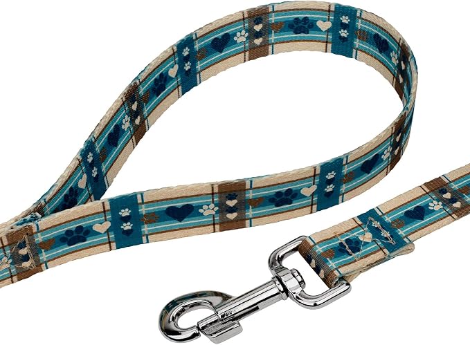 Country Brook Petz - Puppy Picnic Everyday Dog Collar and Leash - Plaid and Argyle Collection Featuring Charming Designs (1 Inch, Extra Large)