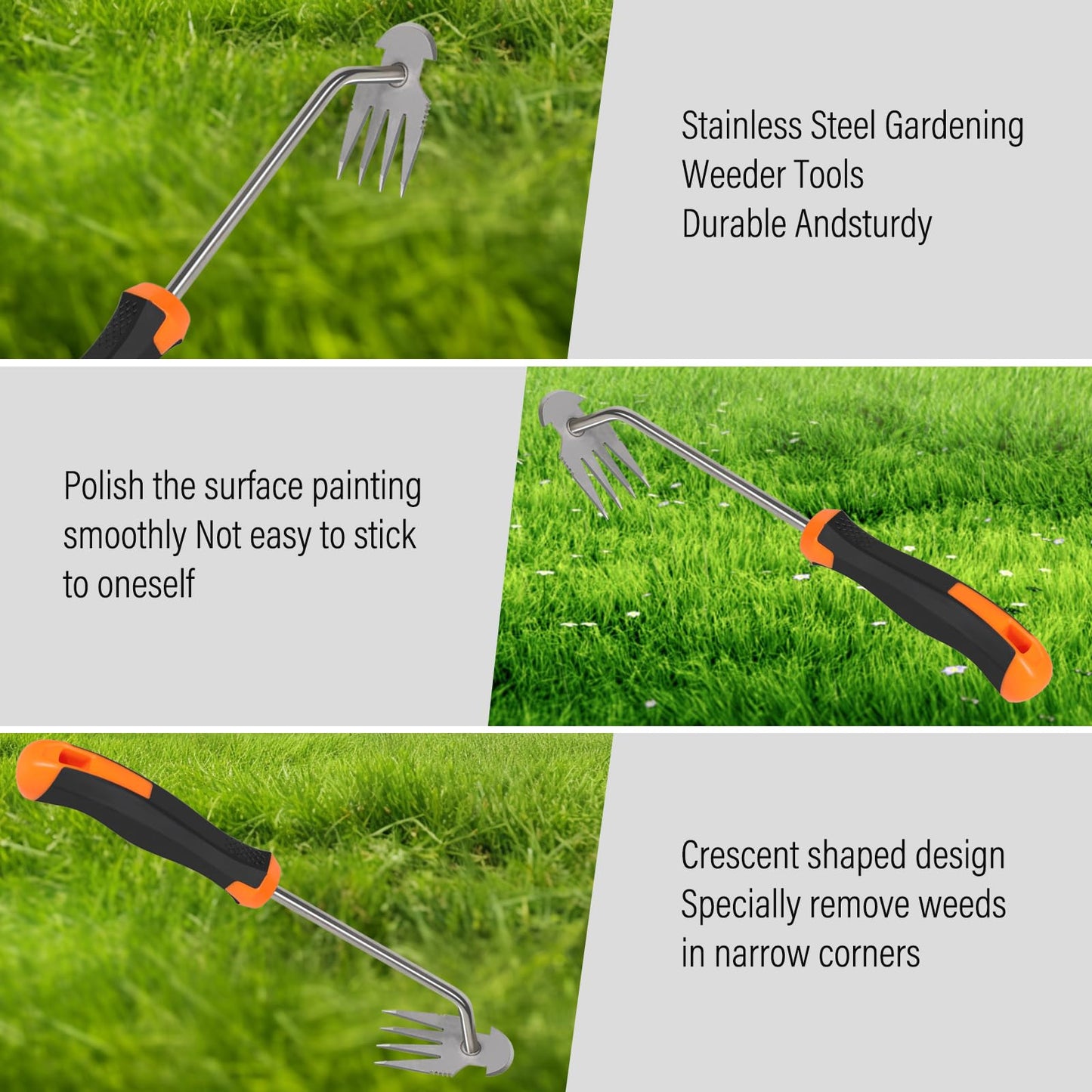 Carrie Rowe Weed Remover Tool,Garden Weed Tool, Portable Garden Weeding Tool for Vegetable Gardening Backyard Farm Planting & Weeding (Rubber Handle)