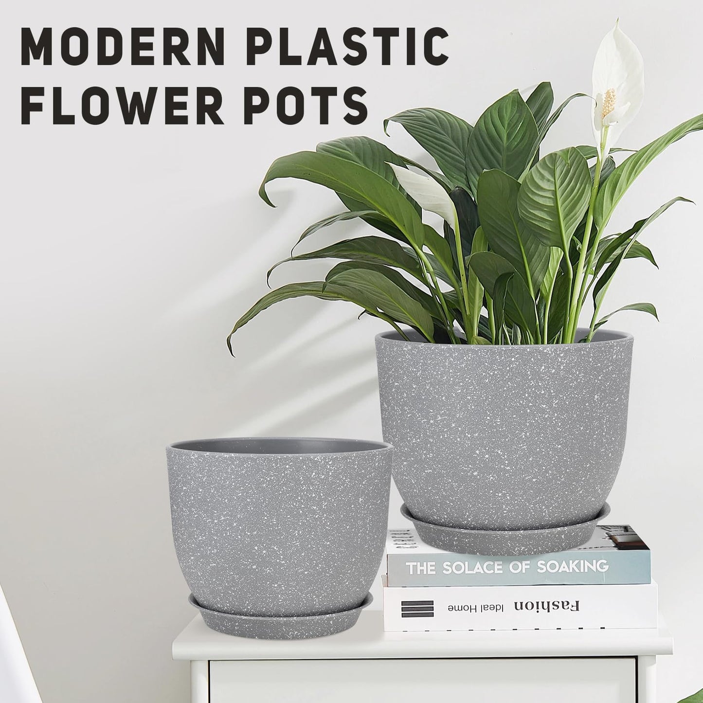 YNNICO Indoor Self Watering Planters with Drainage Holes and Saucers