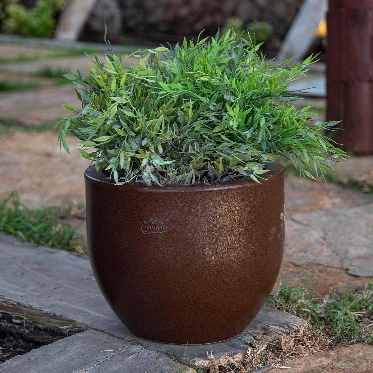 newgarden Round Azalea Decorative Planter for Indoor and Outdoor – Very Resistant to UV Rays, Large Pot for Flowers and Plants Made of Polyethylene in Spain (Ø40 x 33 cm, White)