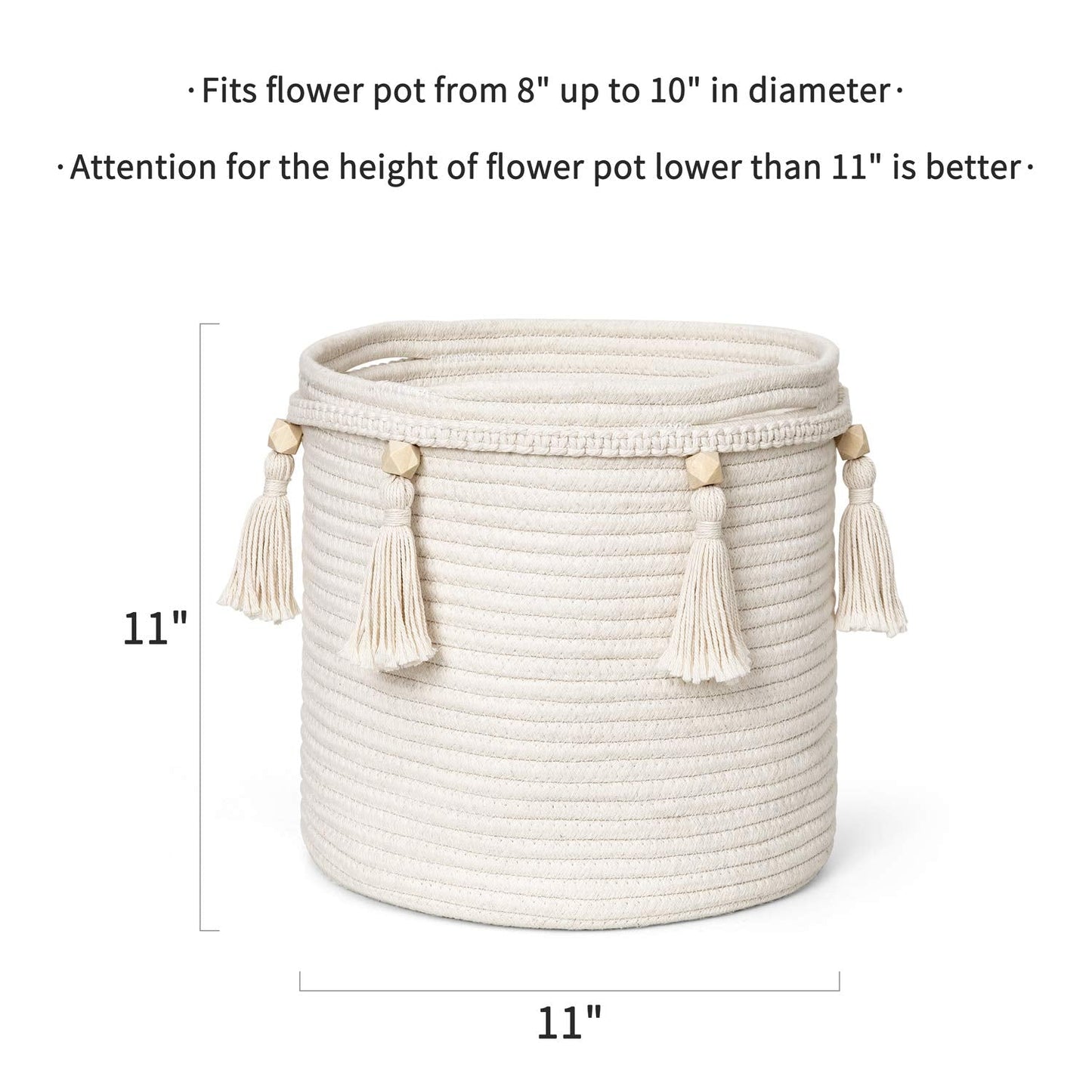 Mkono Macrame Woven Wall Hanging and Boho Storage Basket Home Decor