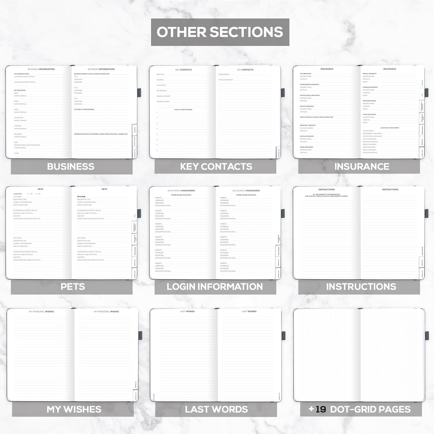 Clever Fox End of Life Planner – Final Arrangements Organizer for Beneficiary, Will Preparation, Last Wishes & Funeral Planning, A4 (Silver Black)