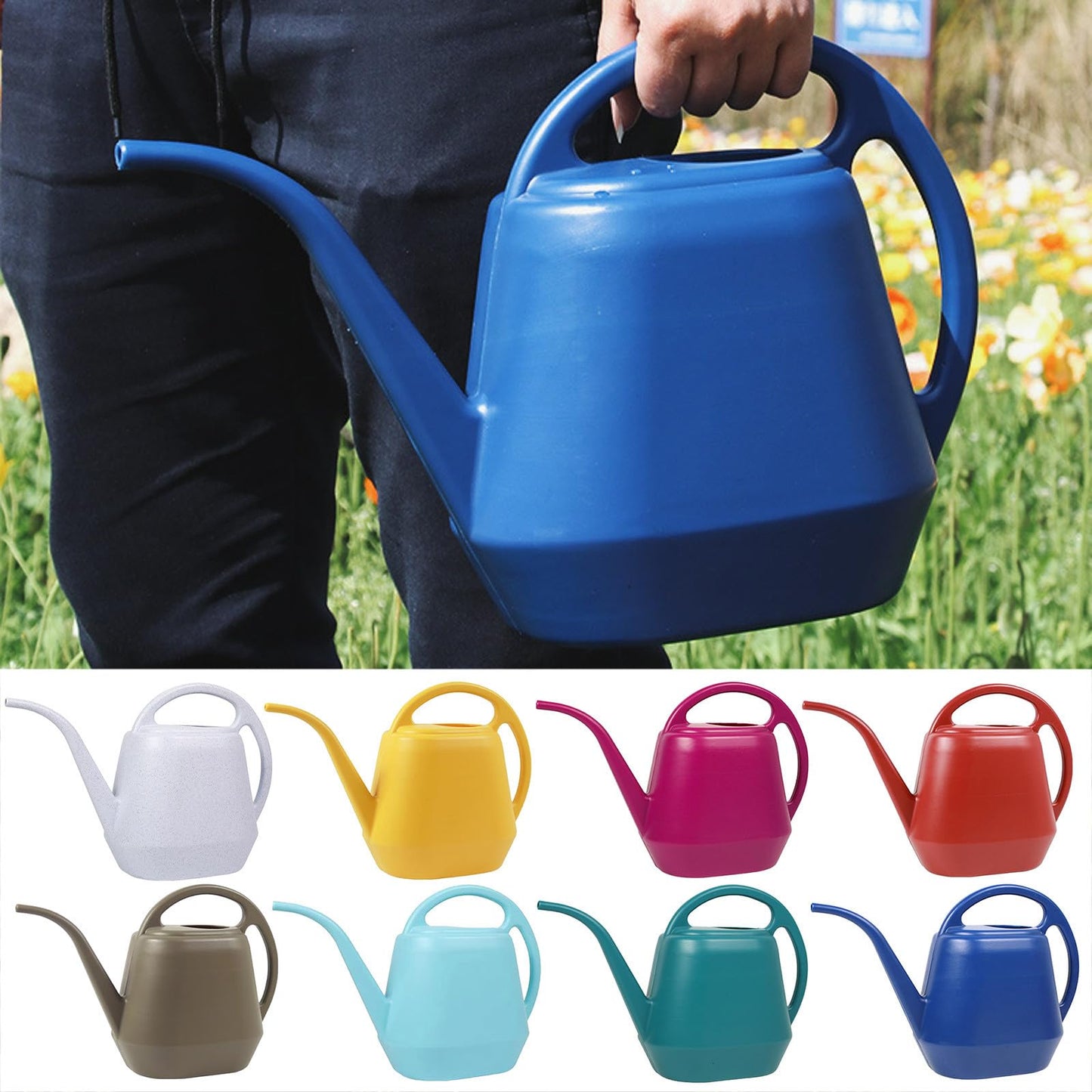 Watering Can Indoor Plants, 1 Gallon Large Capacity Thickened Plastic Long Spout Watering Can with Ergonomic Handle,Durable Small Watering Can for Indoor Plants Bonsai House Flower Garden Office