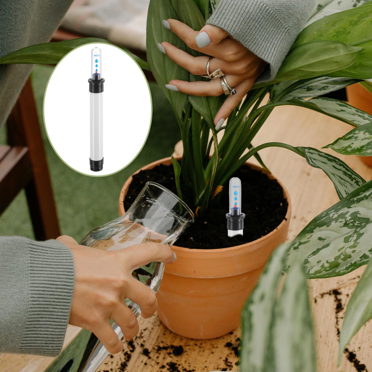 DOITOOL 4 Pcs Water Level Indicator for Plants, Soil Moisture Meter Indoor Flower Pots Gauge Buoy Reminder Water Level Gauge