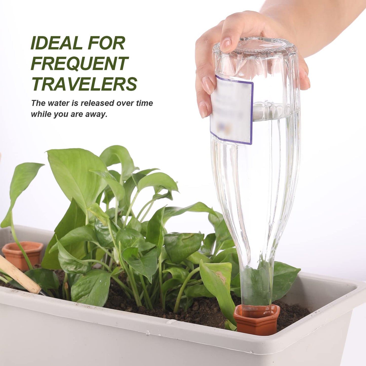 Plant Watering Devices Automatic Plant Waterer System Self Watering Terracotta Spikes Automatically Water Indoor and Outdoor Plants On Vacation Reusable Self-irrigate Water Storage Tank Globes