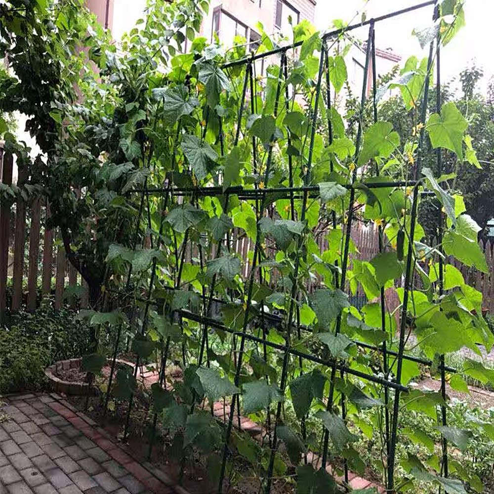 YIDIE Garden Stakes Sturdy Metal Fence Post 5 Ft Plastic Coated Steel Plant Sticks for Tomatoes,Trees,Cucumber,Fences,Beans,Pack of 50