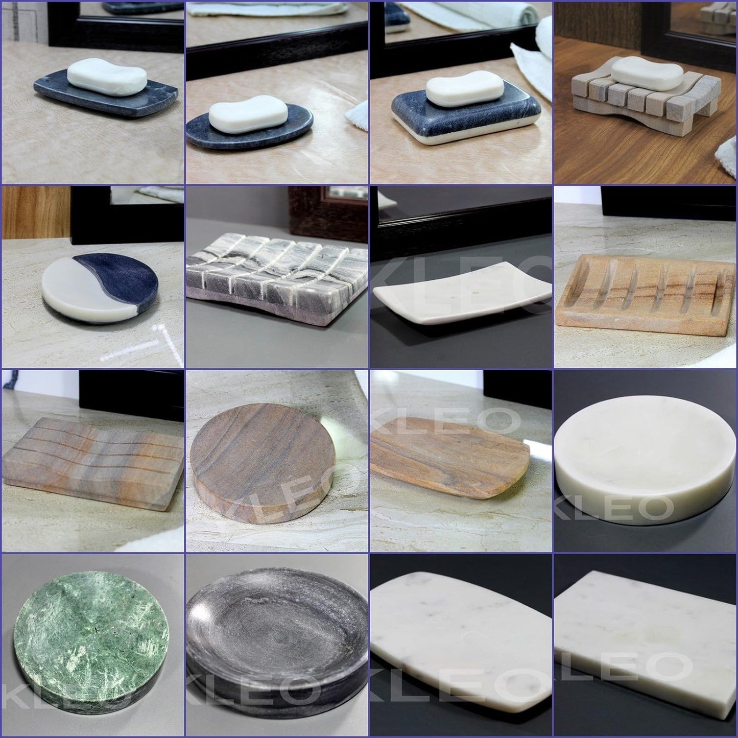 Stonkraft Natural Water Absorbent & Rigged Soap Dish Soap Holder Made of Natural Stone - Unique Bath Bathroom Accessories (Oval)