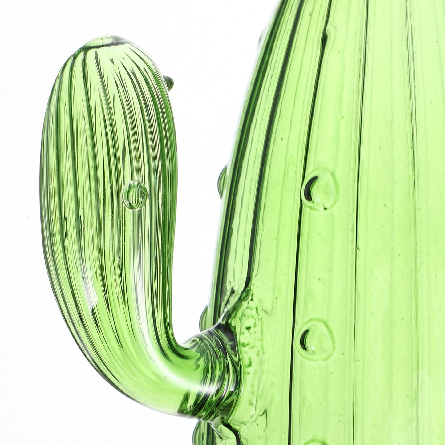 Alipis Cactus Glass Terrarium Vase Jade Green Hydroponic Glass Plant Vase Creative Desktop Centerpiece for Home Décor and Office Table Arrangement